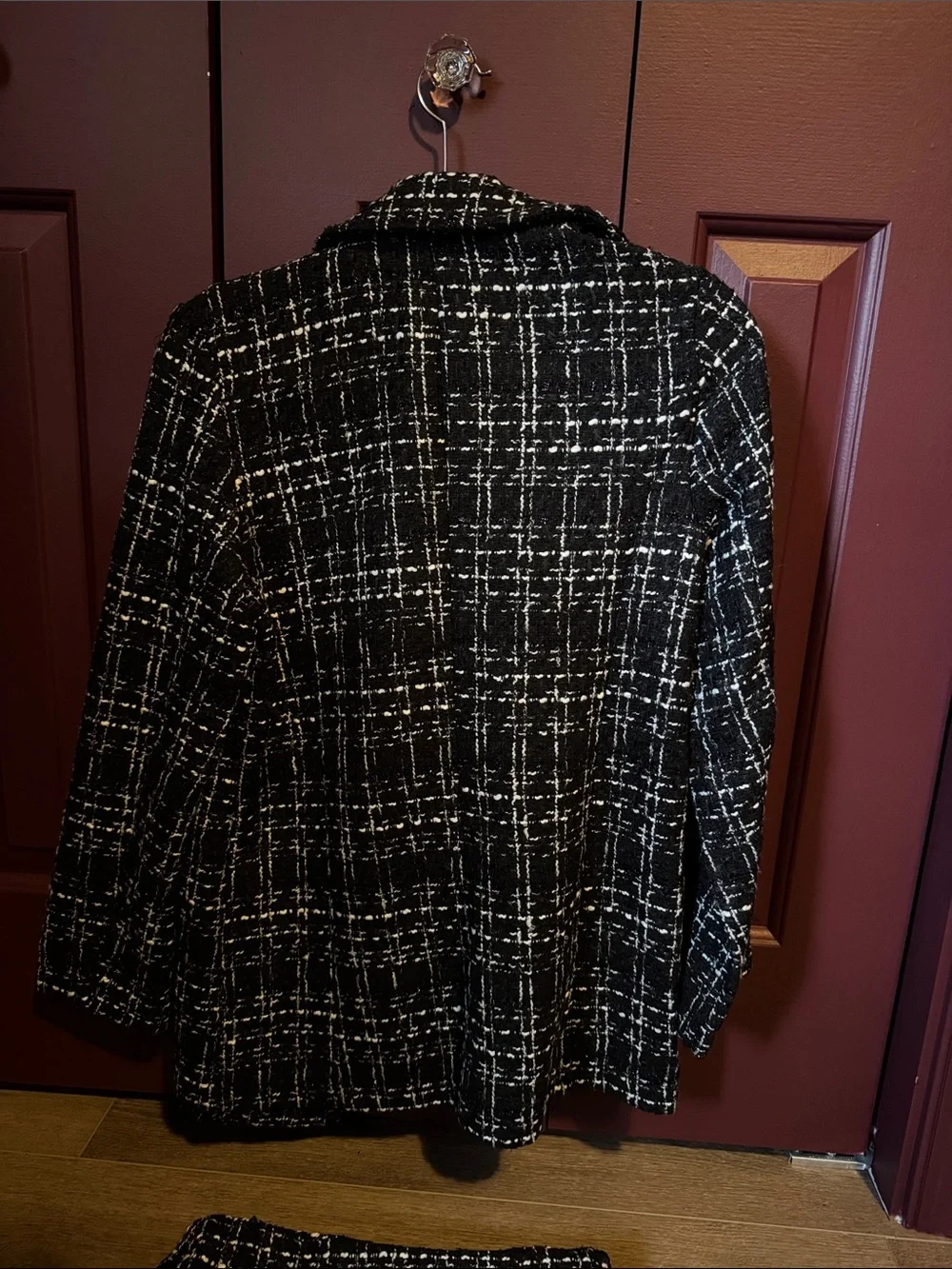 Women’s Black Tweed Skirt and Blazer Set